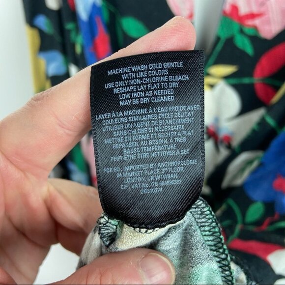 Anthropologie Deletta Florascura‎ V-Neck Layered Blouse Bright Size Large Boho L - Picture 8 of 11